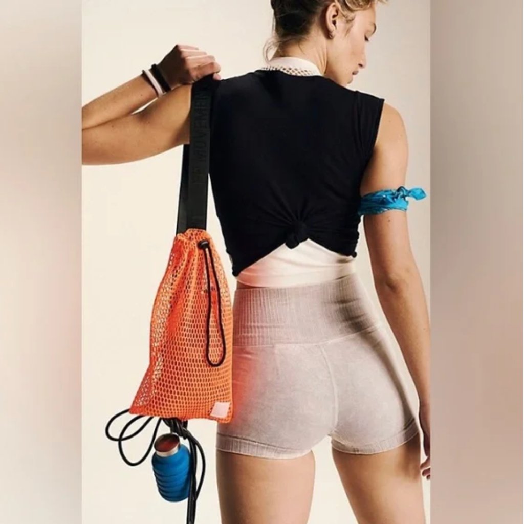 Nwt Fp Movement X Free People Mini Mesh Sling Bag Orange